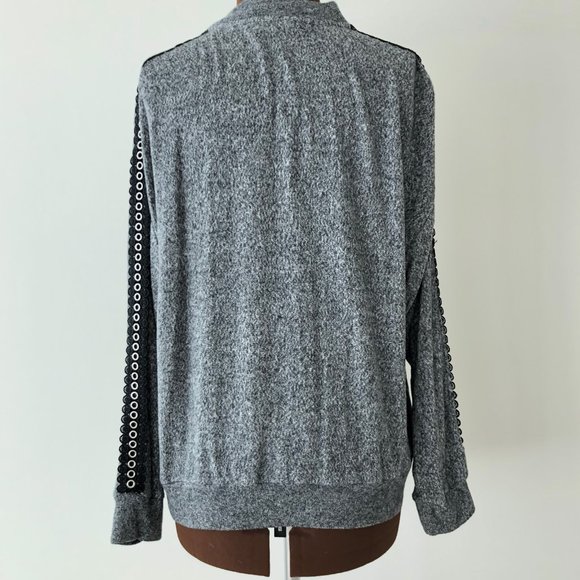 Kooples X Sport Oversized Lace Trimmed Sweatshirt - Picture 3 of 7